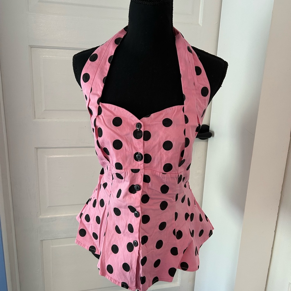 HELL BUNNY | polka dot halter top